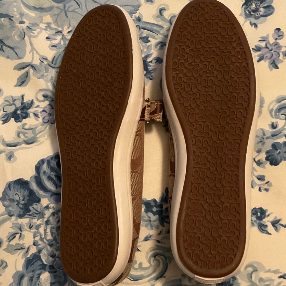 Coach Tan and White Patterned Mary Jane Flats - Picture 3 of 3